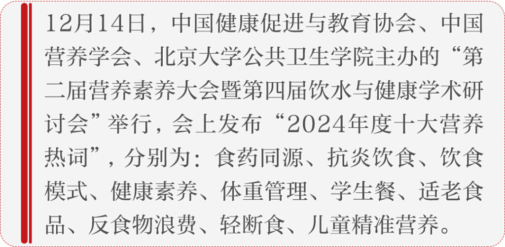 抗炎饮食、体重管理……2024年度十大营养热词发布